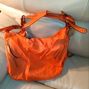 B Makowsky Coral Leather Purse